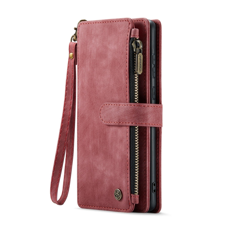 For Samsung Galaxy A35 5G CaseMe C30 Card Slots Zipper Wallet Leather Phone Case(Red)