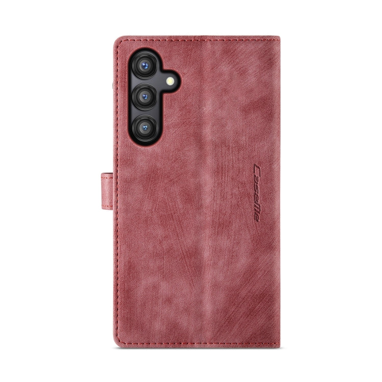For Samsung Galaxy A35 5G CaseMe C30 Card Slots Zipper Wallet Leather Phone Case(Red)
