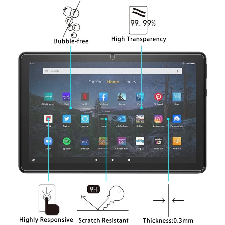 For Amazon Fire HD10 2023 / 2021 9H 0.3mm Explosion-proof Tempered Glass Film