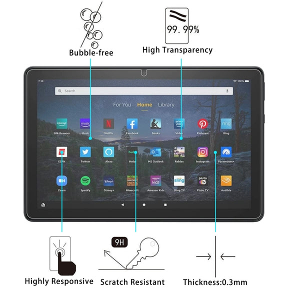 For Amazon Fire HD10 2023 / 2021 9H 0.3mm Explosion-proof Tempered Glass Film