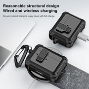For AirPods Pro 2 TPU + PC Wireless Bluetooth Earphone Protective Case with Switch Lock & Hook(Black)
