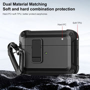 For AirPods Pro 2 TPU + PC Wireless Bluetooth Earphone Protective Case with Switch Lock & Hook(Black)