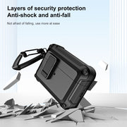 For AirPods Pro 2 TPU + PC Wireless Bluetooth Earphone Protective Case with Switch Lock & Hook(Black)