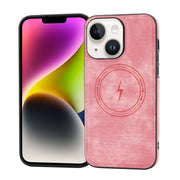 For iPhone 14 Side PU Hybrid TPU Magsafe Phone Case(Pink)