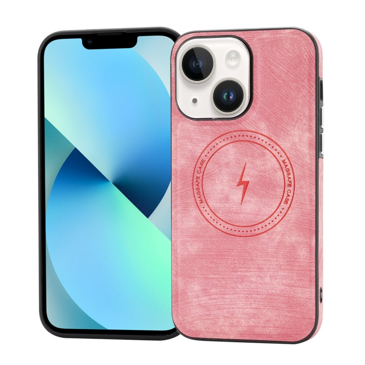 For iPhone 13 Side PU Hybrid TPU Magsafe Phone Case(Pink)