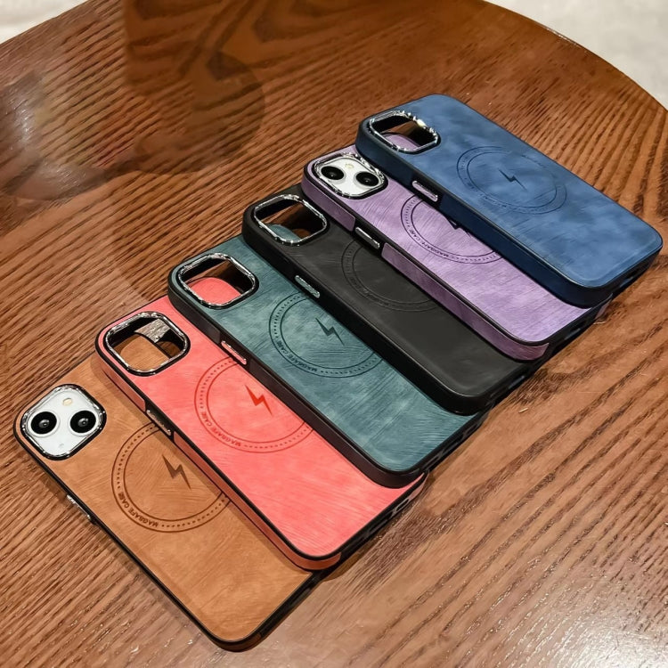 For iPhone 12 Pro Max Side PU Hybrid TPU Magsafe Phone Case(Light Purple)