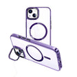 For iPhone 14 Plus MagSafe Magnetic Invisible Holder Transparent Phone Case(Purple) - iPhone 14 Plus Cases by PMC TechLife | Online Shopping South Africa | PMC TechLife