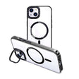 For iPhone 13 MagSafe Magnetic Invisible Holder Transparent Phone Case(Black) - iPhone 13 Cases by PMC TechLife | Online Shopping South Africa | PMC TechLife