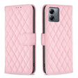 For Motorola Moto G14 4G Diamond Lattice Wallet Flip Leather Phone Case(Pink) - Motorola Cases by PMC TechLife | Online Shopping South Africa | PMC TechLife | Buy Now Pay Later Mobicred