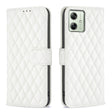For Motorola Moto G54 5G EU Edition Diamond Lattice Wallet Flip Leather Phone Case(White) - Motorola Cases by PMC TechLife | Online Shopping South Africa | PMC TechLife | Buy Now Pay Later Mobicred