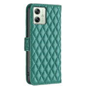 For Motorola Moto G54 5G EU Edition Diamond Lattice Wallet Flip Leather Phone Case(Green)