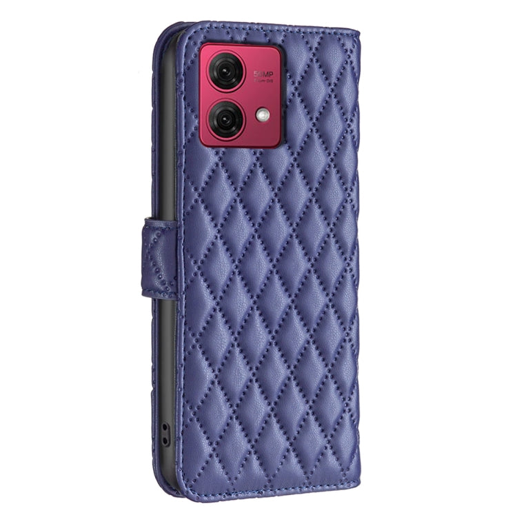 For Motorola Moto G84 Diamond Lattice Wallet Flip Leather Phone Case(Blue)