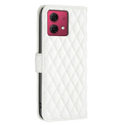 For Motorola Moto G84 Diamond Lattice Wallet Flip Leather Phone Case(White)