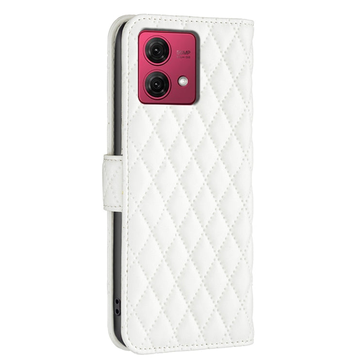 For Motorola Moto G84 Diamond Lattice Wallet Flip Leather Phone Case(White)