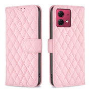 For Motorola Moto G84 Diamond Lattice Wallet Flip Leather Phone Case(Pink)