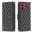 For Motorola Moto G84 Diamond Lattice Wallet Flip Leather Phone Case(Black) - free shipping - PMC TechLife - Order now!