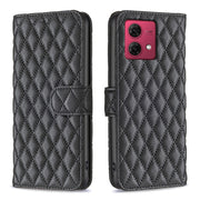 For Motorola Moto G84 Diamond Lattice Wallet Flip Leather Phone Case(Black)