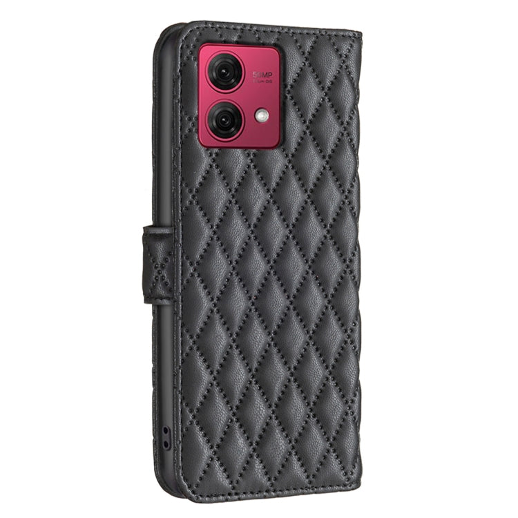 For Motorola Moto G84 Diamond Lattice Wallet Flip Leather Phone Case(Black)