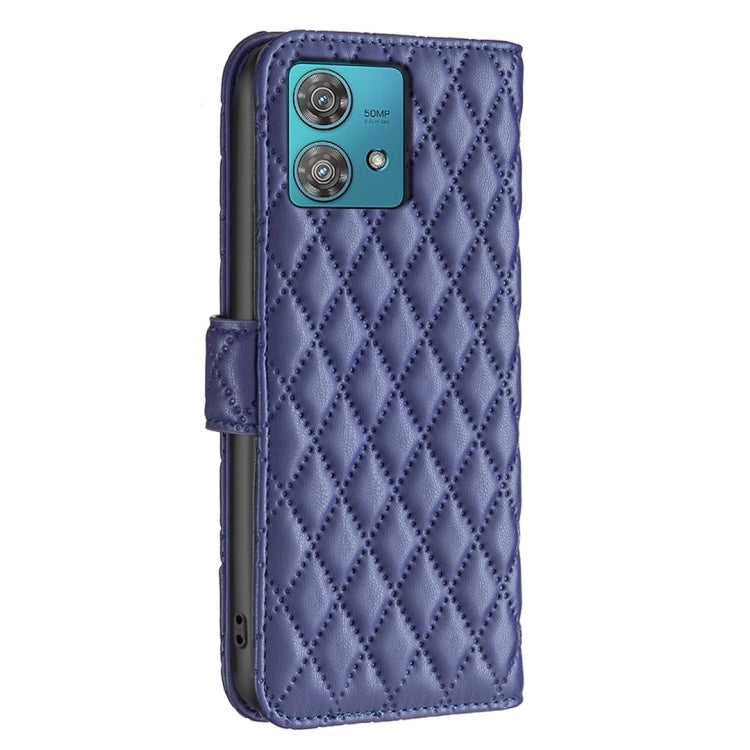 For Motorola Edge 40 Neo Diamond Lattice Wallet Flip Leather Phone Case(Blue)