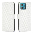 For Motorola Edge 40 Neo Diamond Lattice Wallet Flip Leather Phone Case(White) - Motorola Cases by PMC TechLife | Online Shopping South Africa | PMC TechLife | Buy Now Pay Later Mobicred