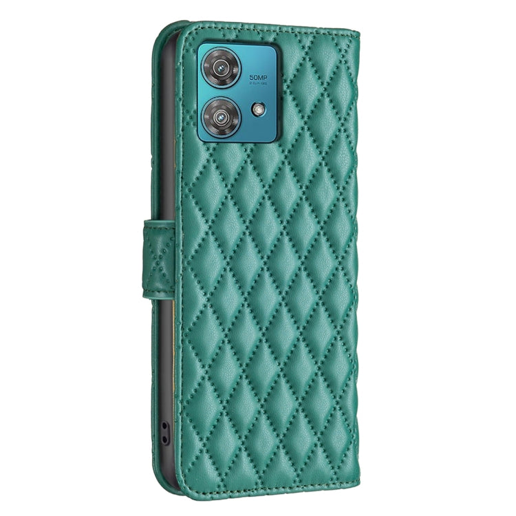 For Motorola Edge 40 Neo Diamond Lattice Wallet Flip Leather Phone Case(Green)