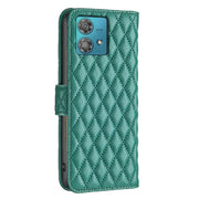 For Motorola Edge 40 Neo Diamond Lattice Wallet Flip Leather Phone Case(Green)