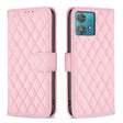 For Motorola Edge 40 Neo Diamond Lattice Wallet Flip Leather Phone Case(Pink) - Motorola Cases by PMC TechLife | Online Shopping South Africa | PMC TechLife | Buy Now Pay Later Mobicred