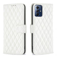 For Motorola Moto G Play 2024 Diamond Lattice Wallet Flip Leather Phone Case(White) - Motorola Cases by PMC TechLife | Online Shopping South Africa | PMC TechLife | Buy Now Pay Later Mobicred