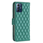 For Motorola Moto G Play 2024 Diamond Lattice Wallet Flip Leather Phone Case(Green)