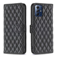 For Motorola Moto G Play 2024 Diamond Lattice Wallet Flip Leather Phone Case(Black) - Motorola Cases by PMC TechLife | Online Shopping South Africa | PMC TechLife | Buy Now Pay Later Mobicred