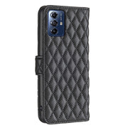 For Motorola Moto G Play 2024 Diamond Lattice Wallet Flip Leather Phone Case(Black)