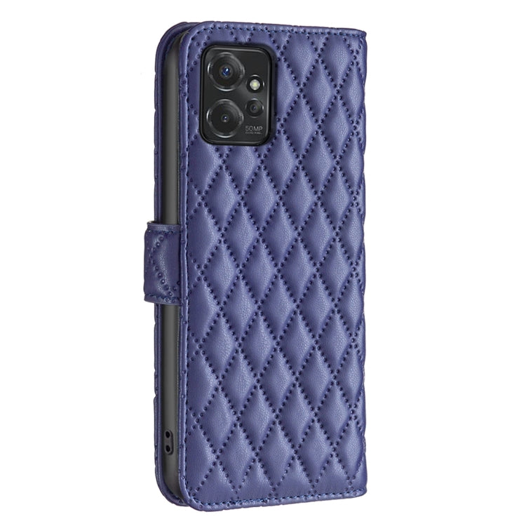 For Motorola Moto G Power 5G 2024 Diamond Lattice Wallet Flip Leather Phone Case(Blue)