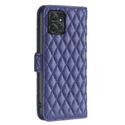 For Motorola Moto G Power 5G 2024 Diamond Lattice Wallet Flip Leather Phone Case(Blue)