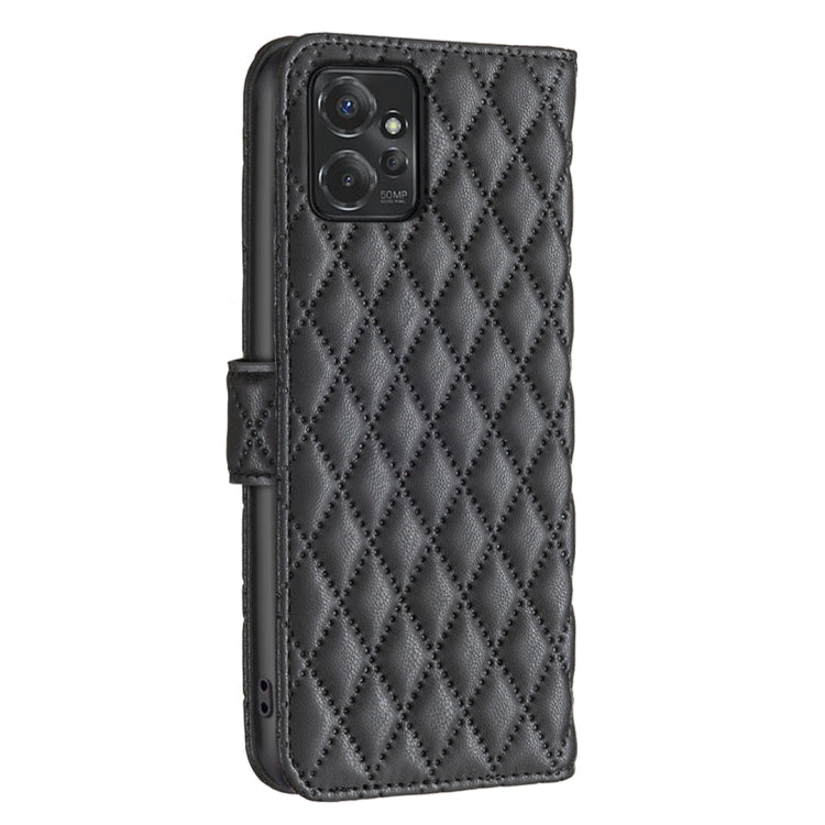 For Motorola Moto G Power 5G 2024 Diamond Lattice Wallet Flip Leather Phone Case(Black)