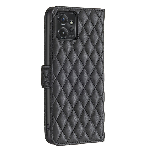 For Motorola Moto G Power 5G 2024 Diamond Lattice Wallet Flip Leather Phone Case(Black)
