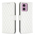 For Motorola Moto G34 5G Diamond Lattice Wallet Flip Leather Phone Case(White) - Motorola Cases by PMC TechLife | Online Shopping South Africa | PMC TechLife | Buy Now Pay Later Mobicred