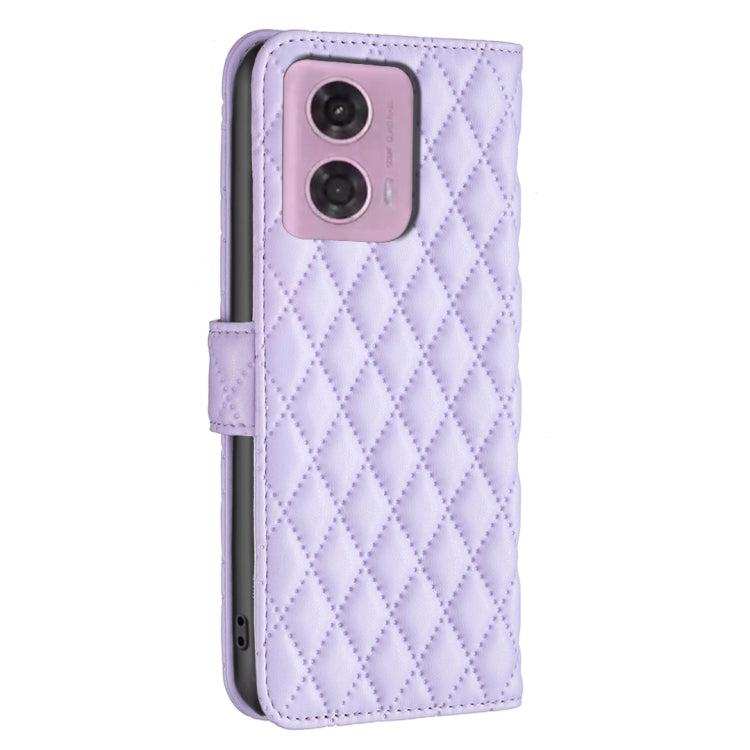 For Motorola Moto G34 5G / G45 5G Diamond Lattice Wallet Flip Leather Phone Case(Purple)