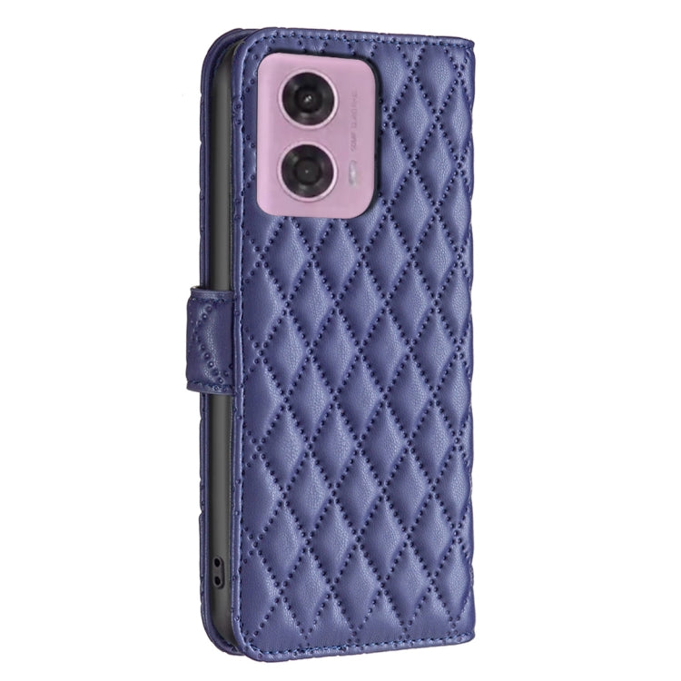 For Motorola Moto G24 Diamond Lattice Wallet Flip Leather Phone Case(Blue)