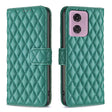 For Motorola Moto G24 Diamond Lattice Wallet Flip Leather Phone Case(Green) - Motorola Cases by PMC TechLife | Online Shopping South Africa | PMC TechLife | Buy Now Pay Later Mobicred