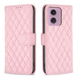 For Motorola Moto G24 Diamond Lattice Wallet Flip Leather Phone Case(Pink) - Motorola Cases by PMC TechLife | Online Shopping South Africa | PMC TechLife | Buy Now Pay Later Mobicred