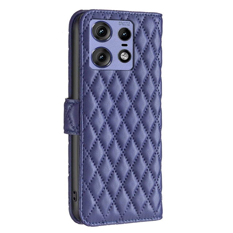 For Motorola Edge 50 Pro 5G Diamond Lattice Wallet Flip Leather Phone Case(Blue)