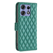 For Motorola Edge 50 Pro 5G Diamond Lattice Wallet Flip Leather Phone Case(Green)
