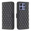 For Motorola Edge 50 Pro 5G Diamond Lattice Wallet Flip Leather Phone Case(Black) - Motorola Cases by PMC TechLife | Online Shopping South Africa | PMC TechLife | Buy Now Pay Later Mobicred