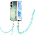 For Honor 90 Lite 5G Electroplating Dual-side IMD Phone Case with Lanyard(Smile) - Honor Cases by PMC TechLife | Online Shopping South Africa | PMC TechLife | Buy Now Pay Later Mobicred
