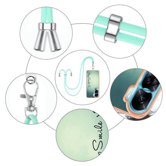 For Honor 90 Lite 5G Electroplating Dual-side IMD Phone Case with Lanyard(Smile)