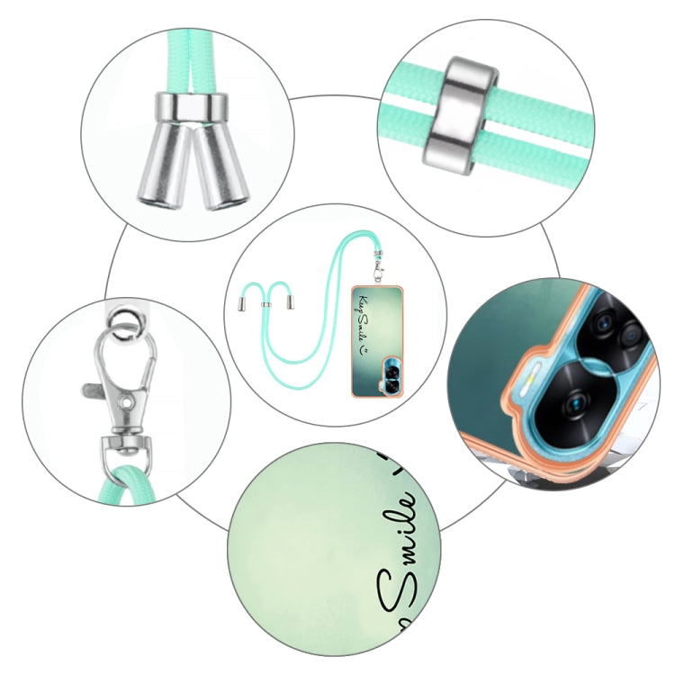 For Honor 90 Lite 5G Electroplating Dual-side IMD Phone Case with Lanyard(Smile)
