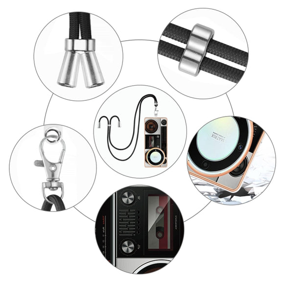 For Honor X9a / Magic5 Lite Electroplating Dual-side IMD Phone Case with Lanyard(Retro Radio)