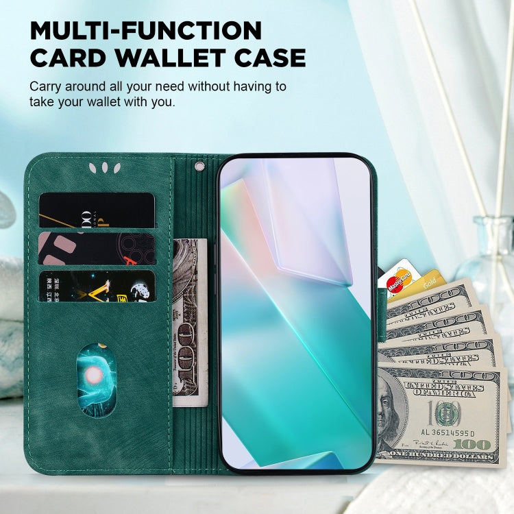 For Google Pixel 9 Pro Little Tiger Embossed Leather Phone Case(Green)