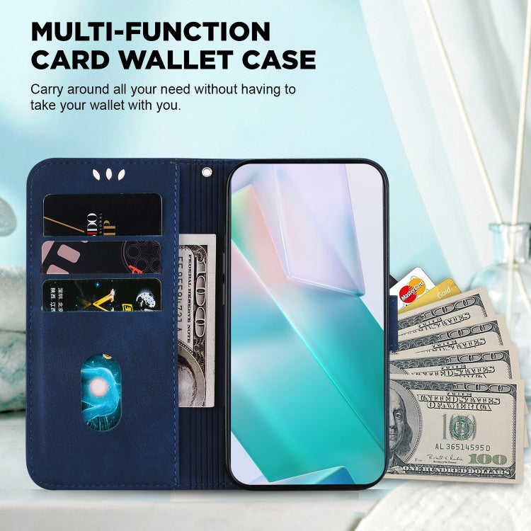 For Google Pixel 9 Pro Little Tiger Embossed Leather Phone Case(Dark Blue)