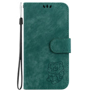 For Google Pixel 9 Little Tiger Embossed Leather Phone Case(Green)